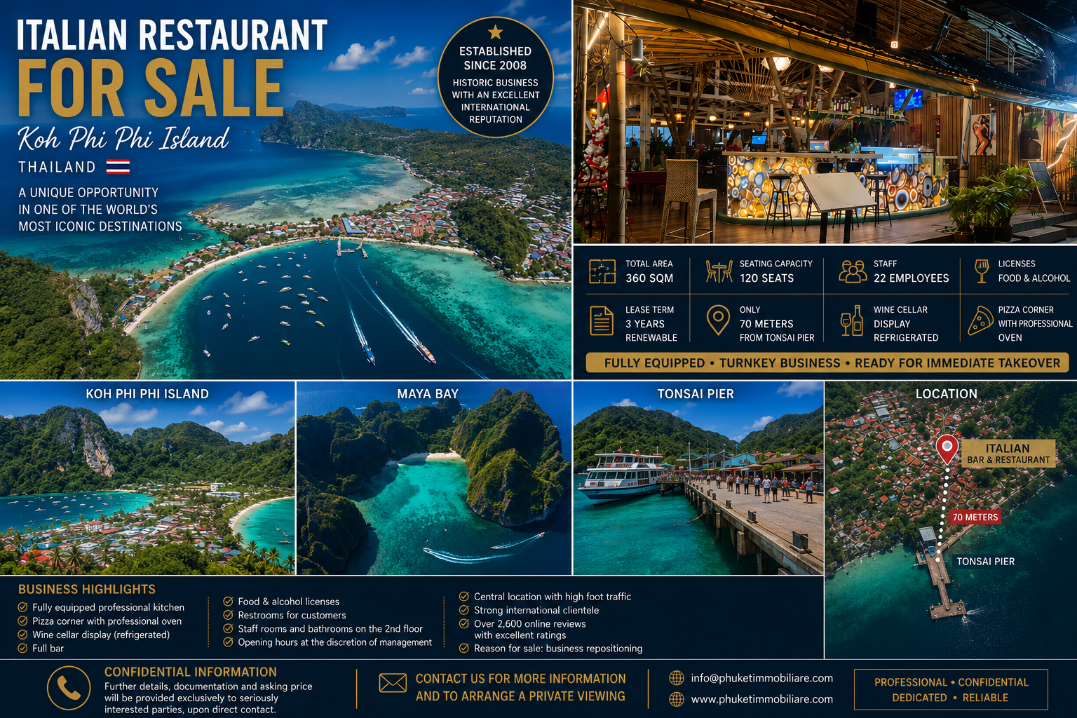 Italian Restaurant for Sale in Koh Phi Phi